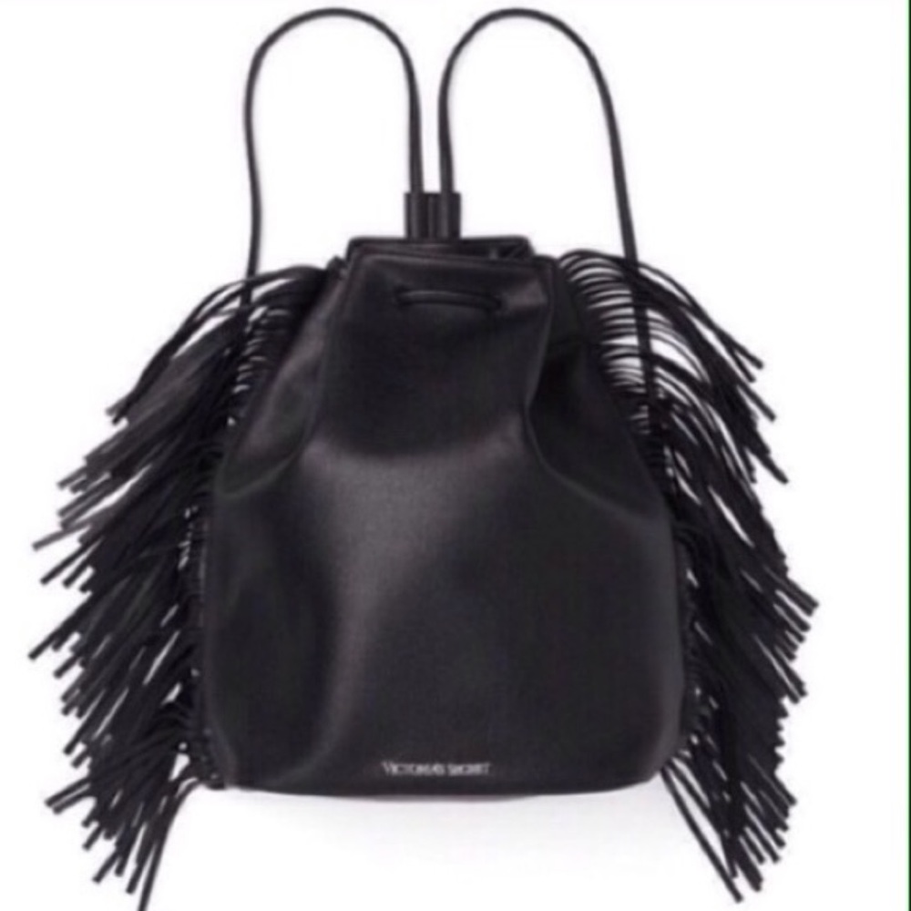 Victoria’s Secret black fringe backpack